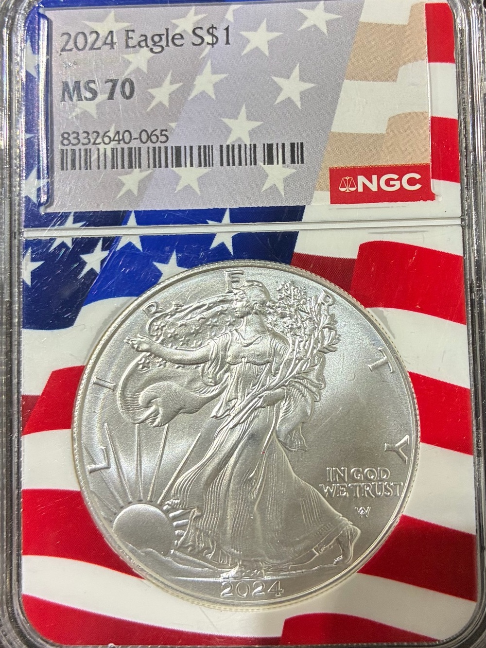 Silver 2024 Eagle $1 MS70 Coin - Certified